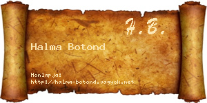 Halma Botond névjegykártya